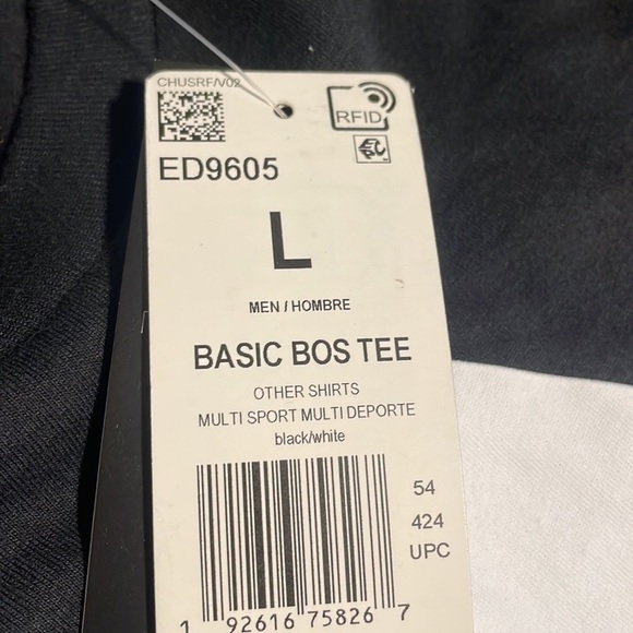 Adidas amplifier tee Mens black basic Bos graphic shirt New Size Large - Picture 2 of 7